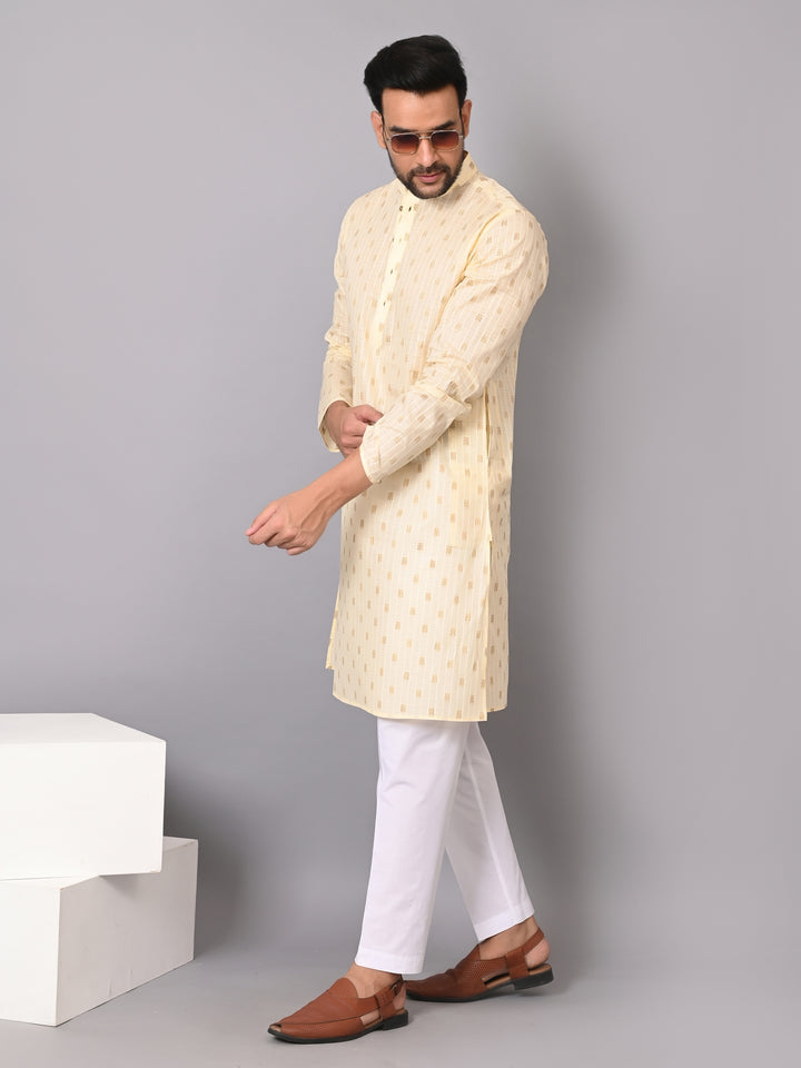 Striped Yellow Kurta Set - KM38702-2