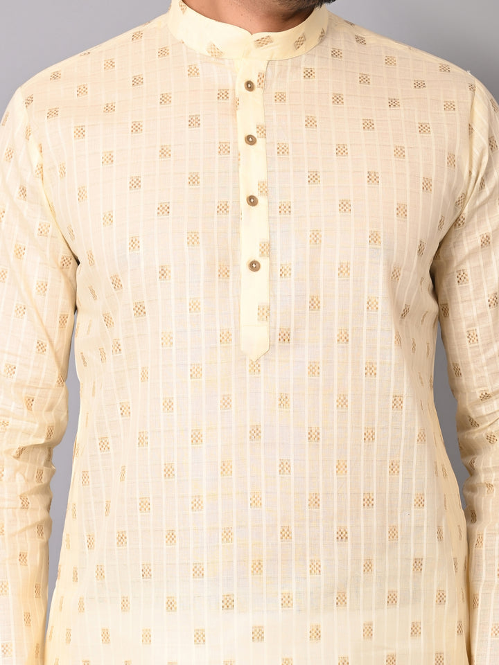 Striped Yellow Kurta Set - KM38702-2