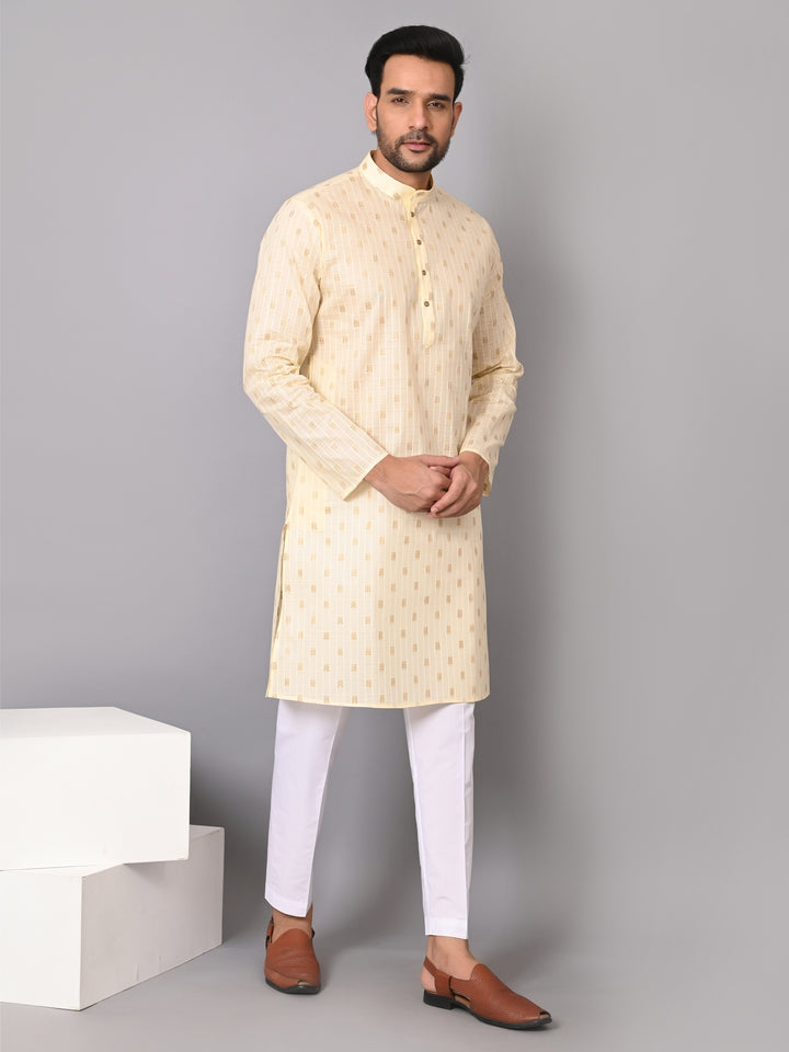 Striped Yellow Kurta Set - KM38702-2