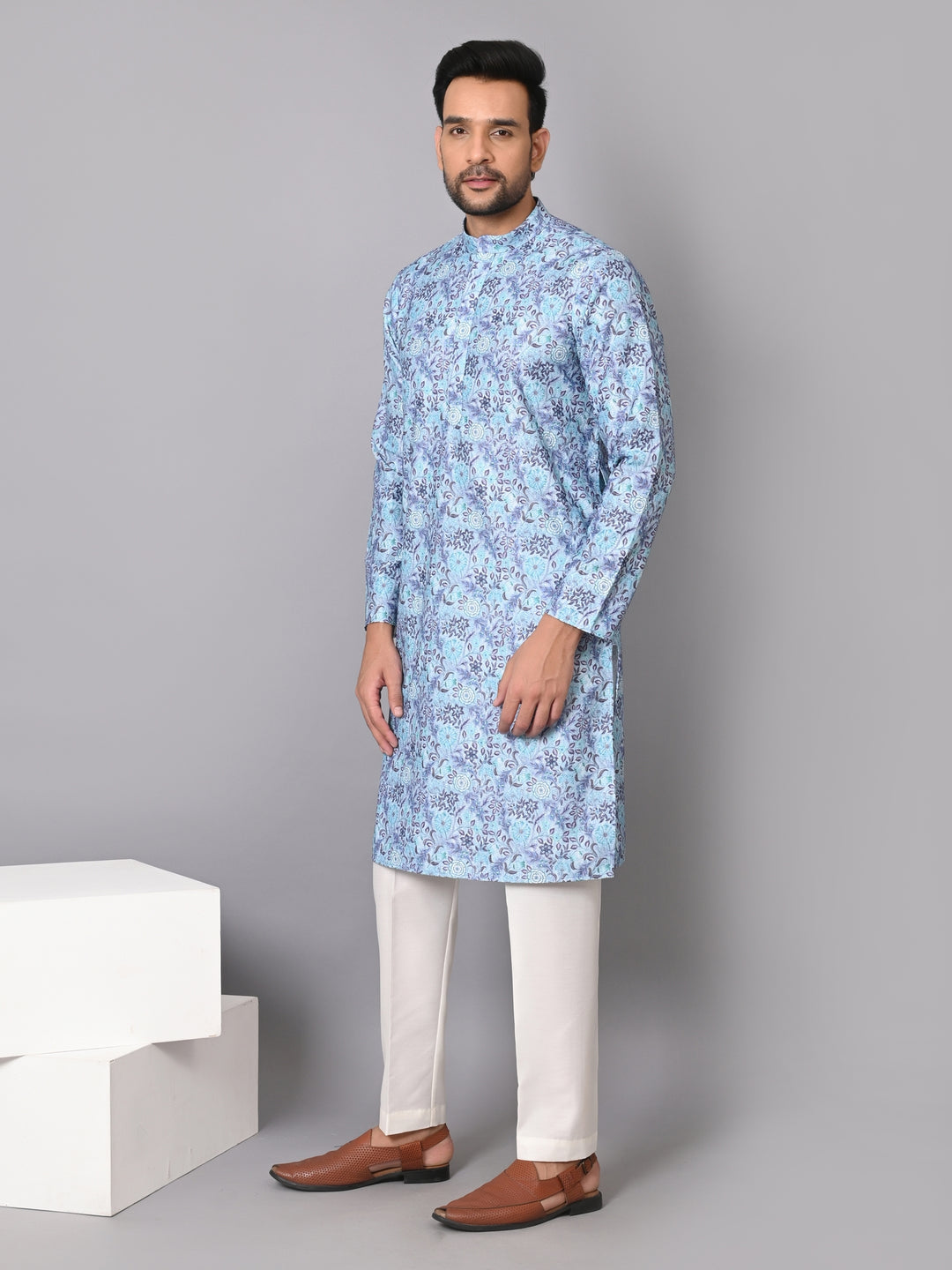 Leafs Blue Kurta Set - KM39114-23