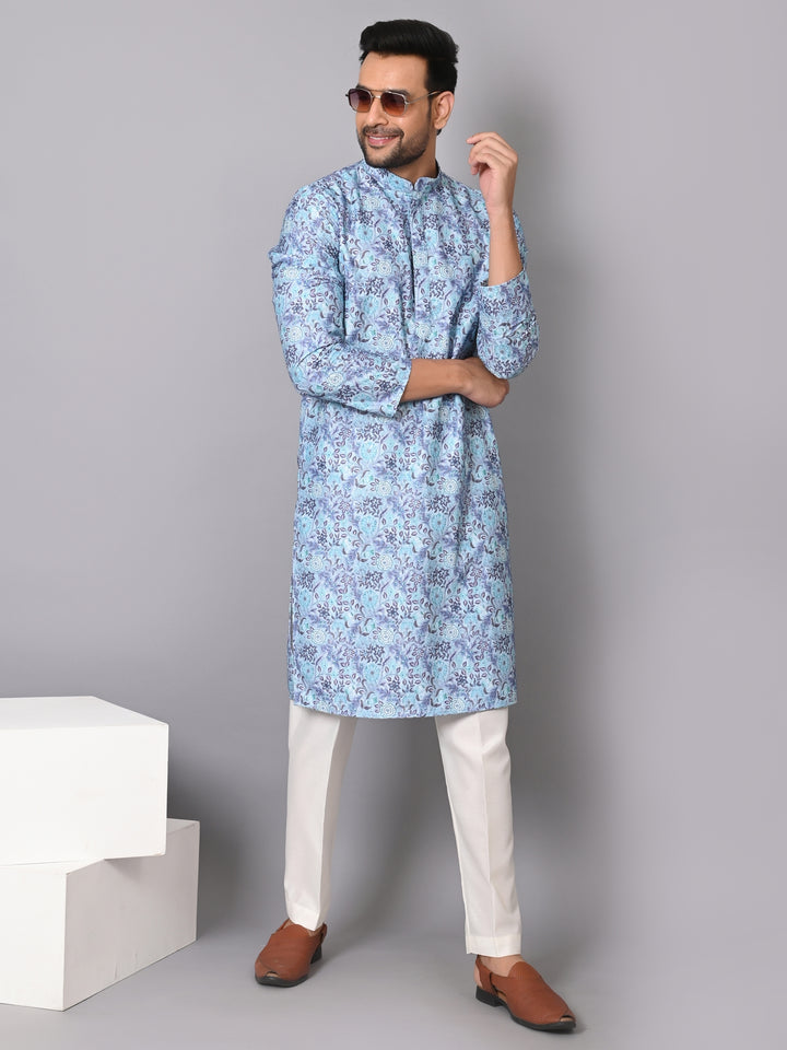 Leafs Blue Kurta Set - KM39114-23