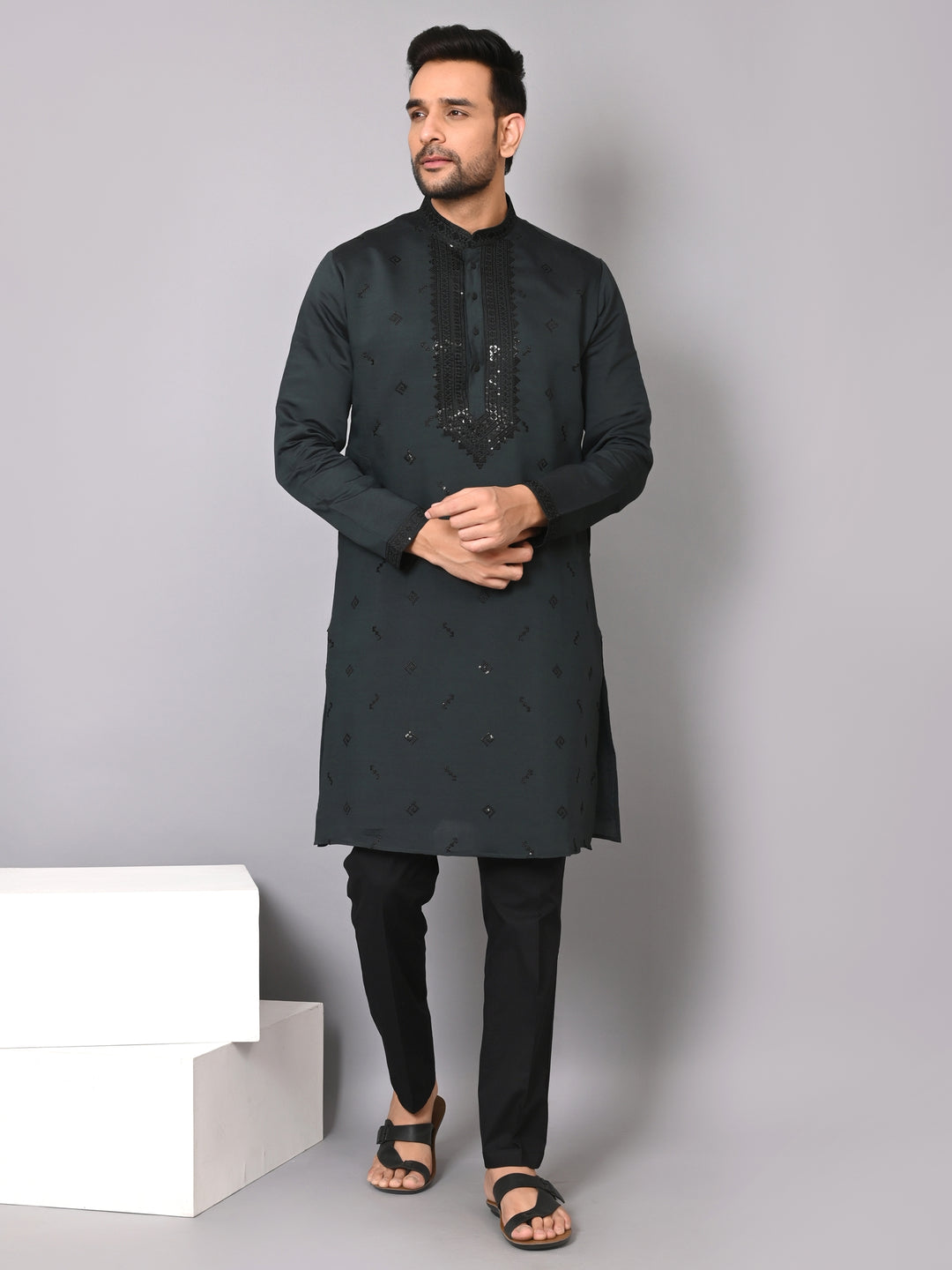 Sequence Green Kurta Set - KM40502-18