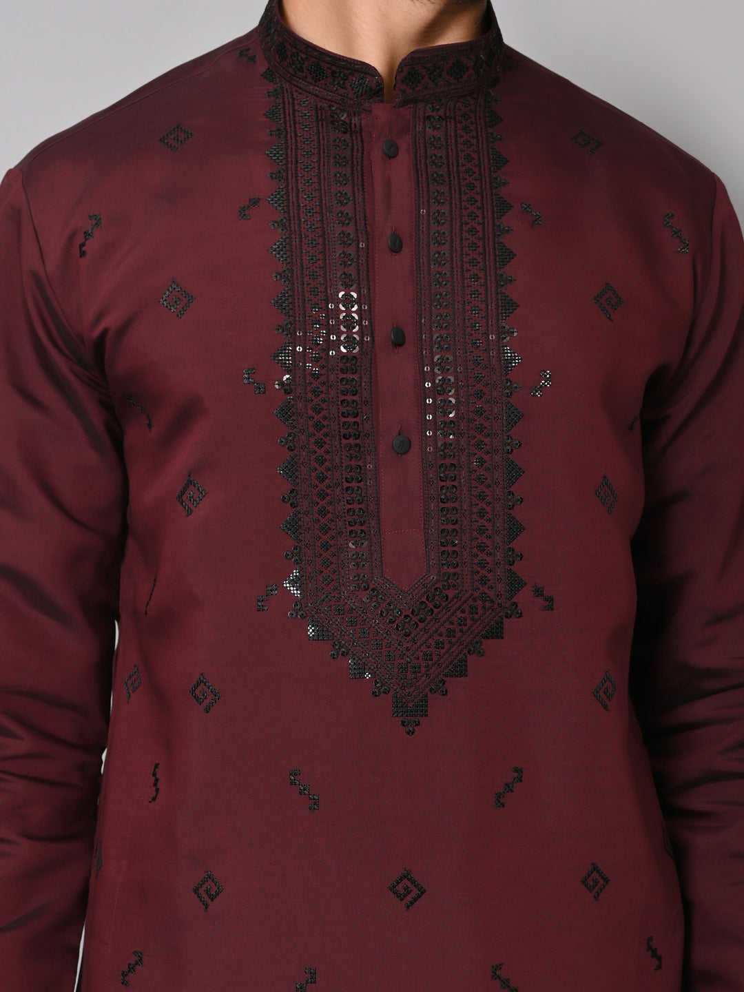 Sequence Wine Kurta Set - KM40502-16