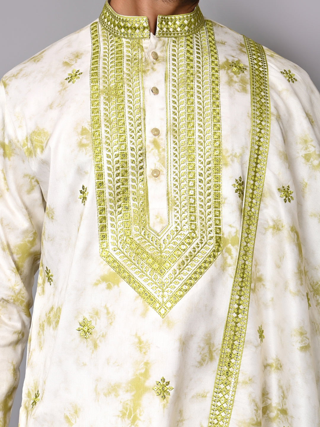 Textured Off White Kurta Set - KM40516D-59