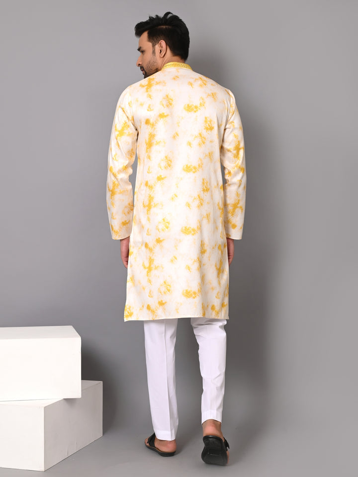 Textured Yellow Kurta Set - KM40516D-30