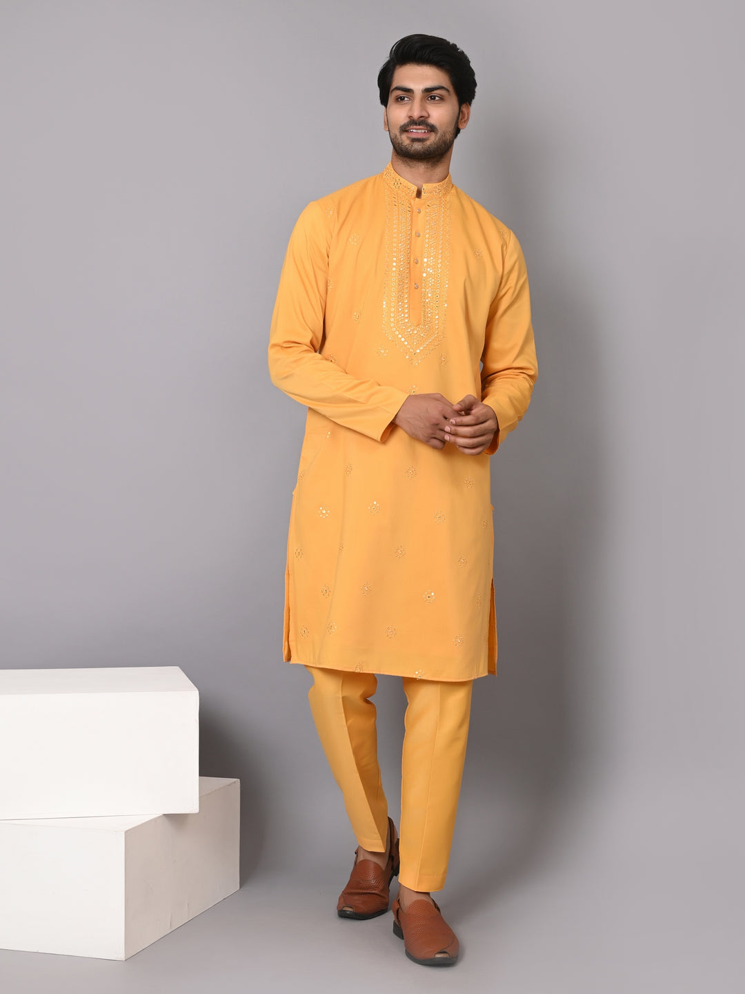 Sequence Mustard Kurta Set - KM40517-78