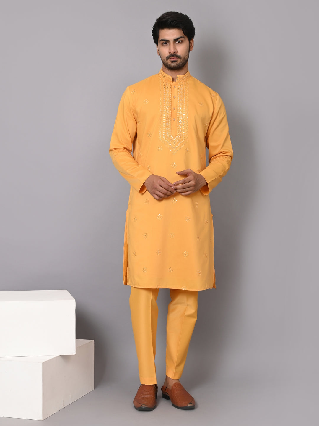 Sequence Mustard Kurta Set - KM40517-78