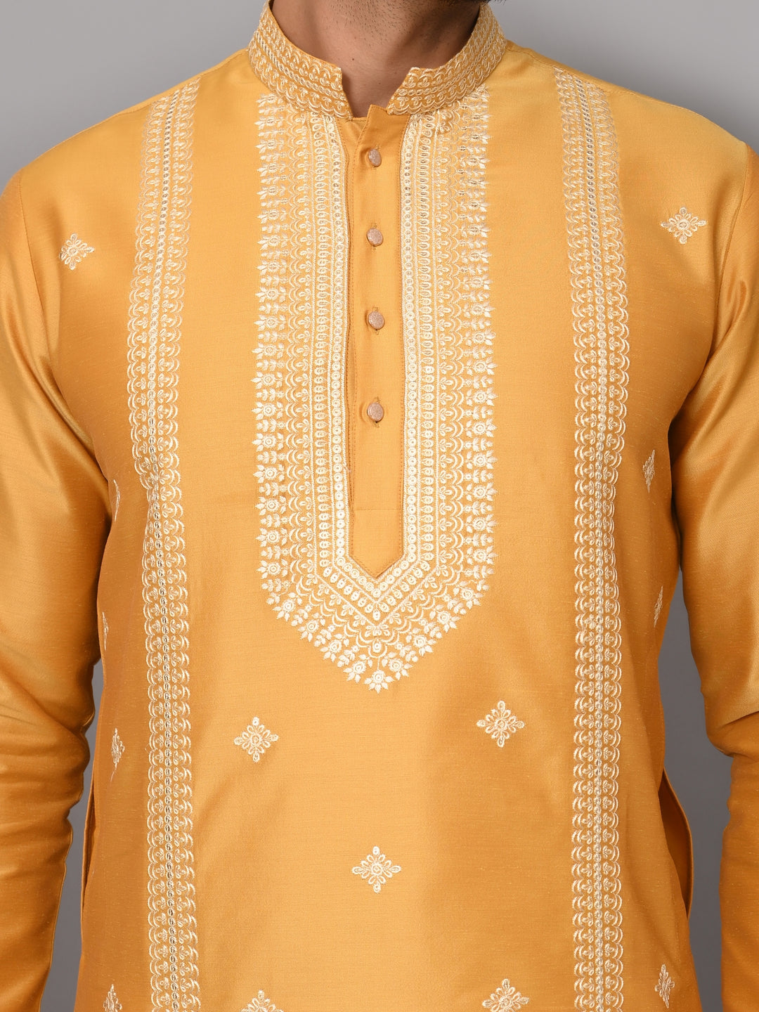 Floral Mustard Kurta Set - KM40533-633B