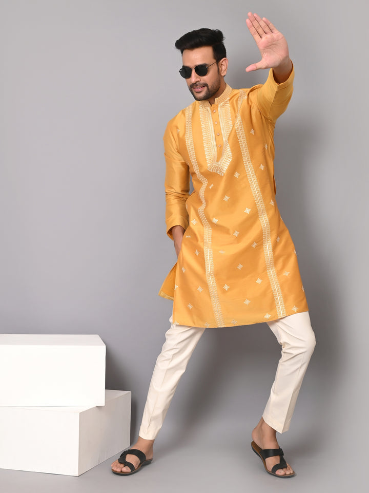 Floral Mustard Kurta Set - KM40533-633B