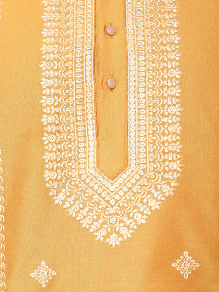 Floral Mustard Kurta Set - KM40533-633B