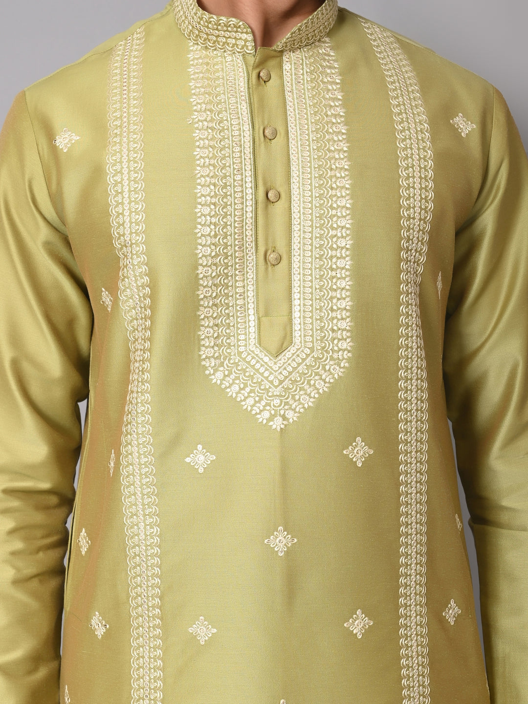 Ethnic Motifs Pista Kurta Set - KM40533-633A