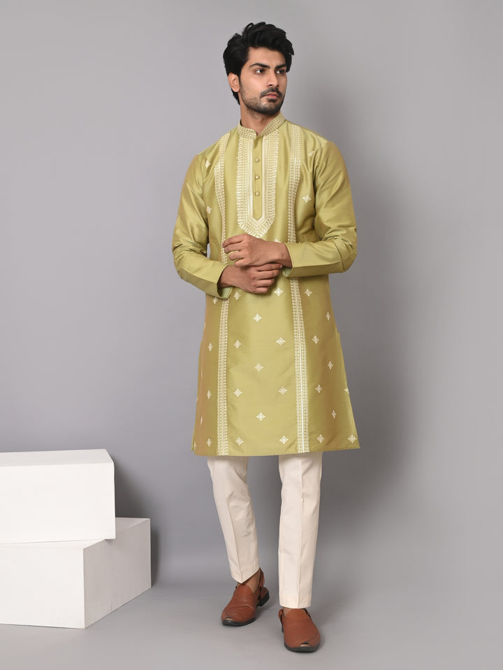 Ethnic Motifs Pista Kurta Set - KM40533-633A