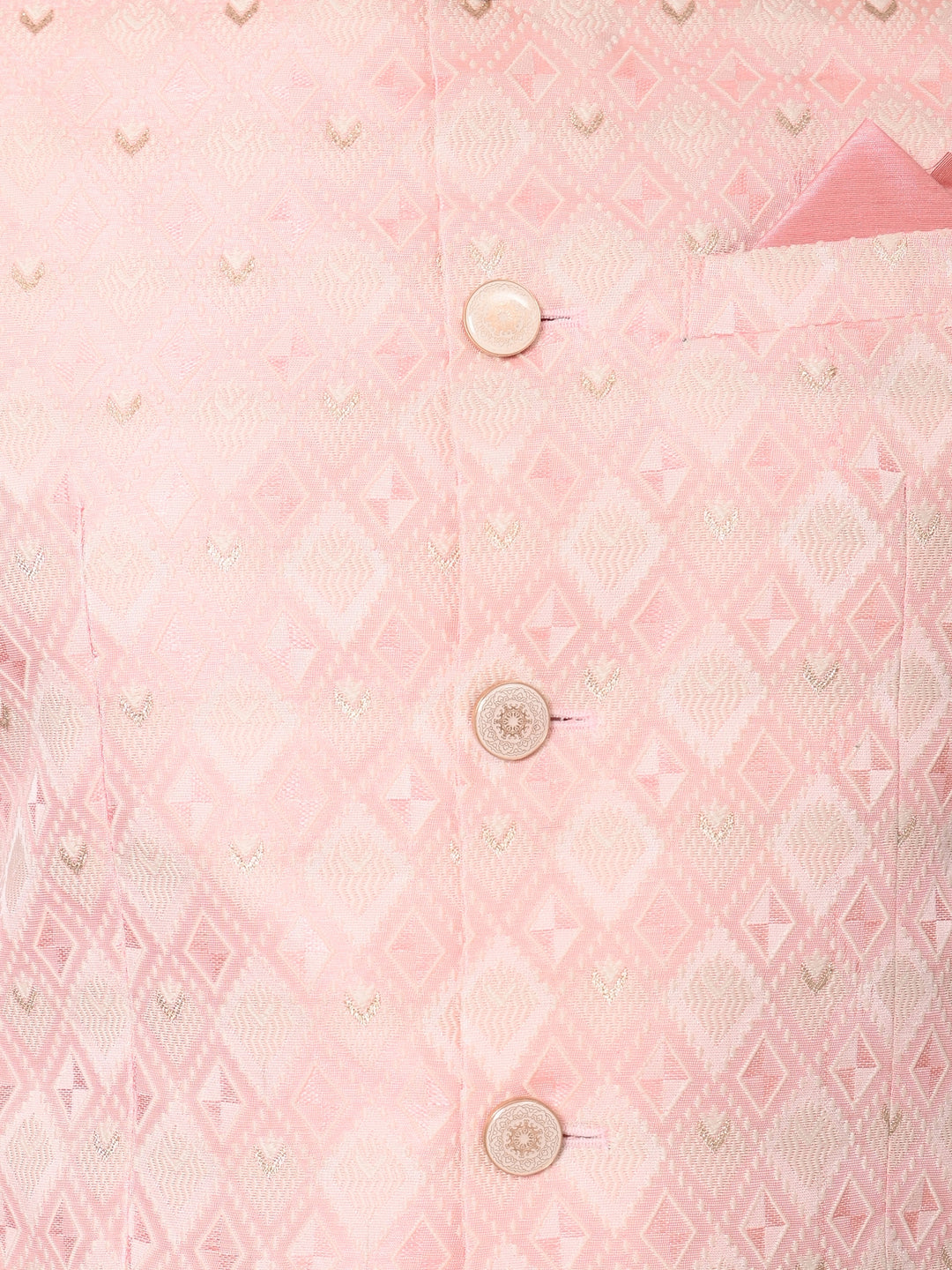 Checked Pink Jacket Kurta Set - JM37384-4