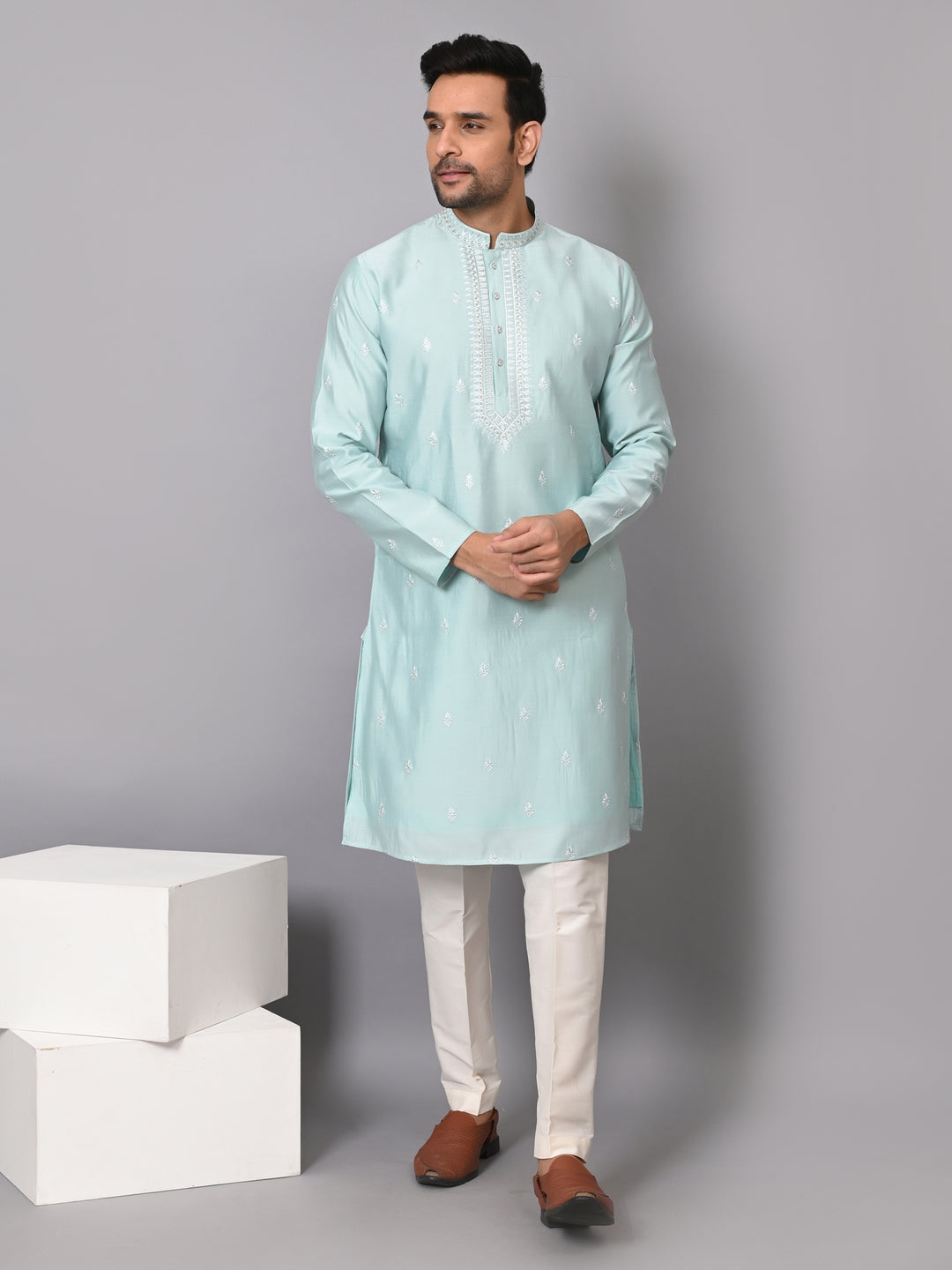 Leafs Green Kurta Set - KM38713-GR7166