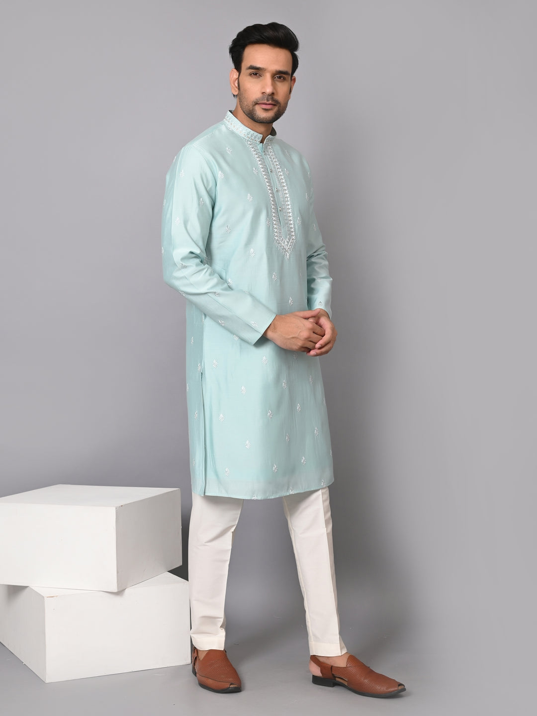 Leafs Green Kurta Set - KM38713-GR7166