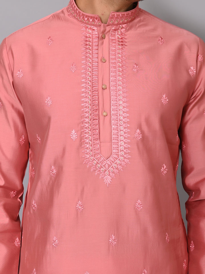 Leafs Peach Kurta Set - KM38713-PE7166