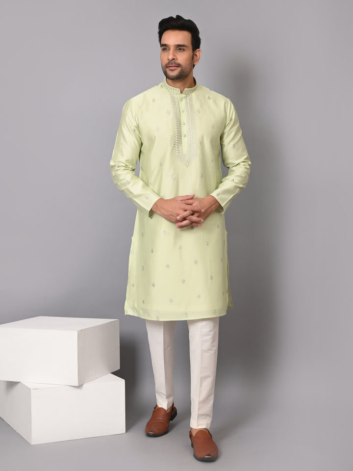 Leafs Pista Kurta Set - KM38713-PI7166