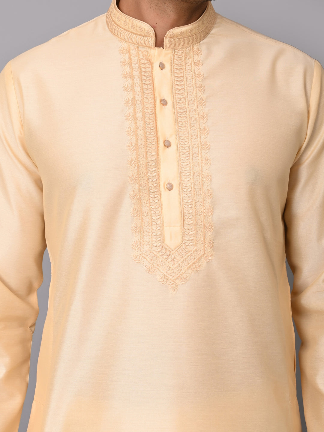 Solid Beige Kurta Set - KM40653-15