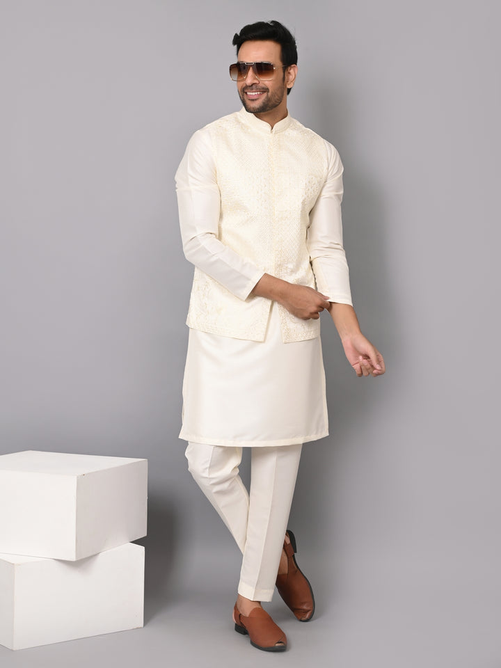 Sequence Off White Jacket Kurta Set - JM37619-501