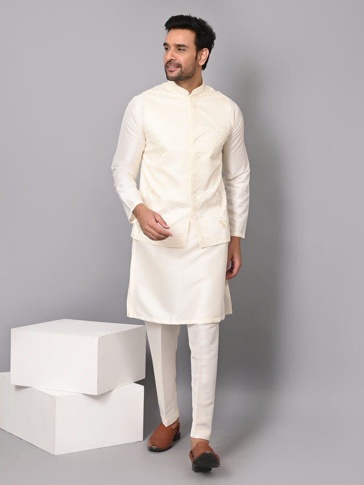 Sequence Off White Jacket Kurta Set - JM37619-501