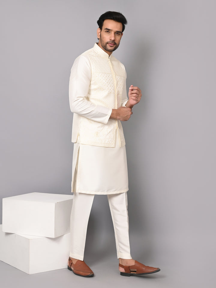 Sequence Off White Jacket Kurta Set - JM37619-501