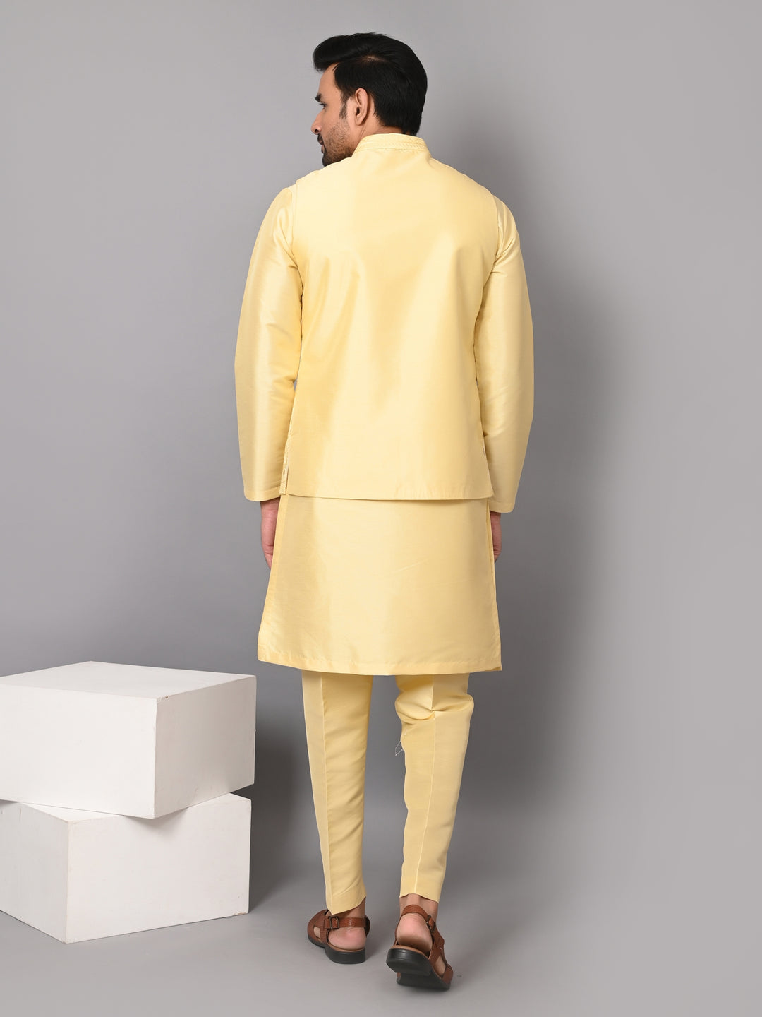 Sequence Yellow Jacket Kurta Set - JM37619-13