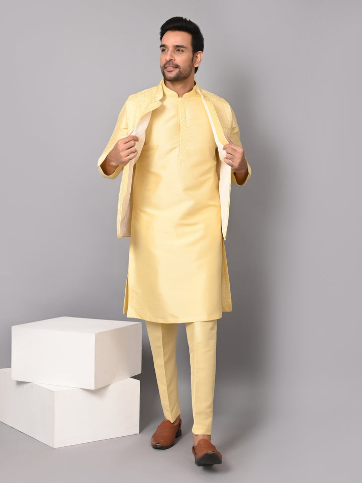 Sequence Yellow Jacket Kurta Set - JM37619-13