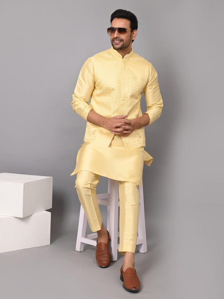 Sequence Yellow Jacket Kurta Set - JM37619-13