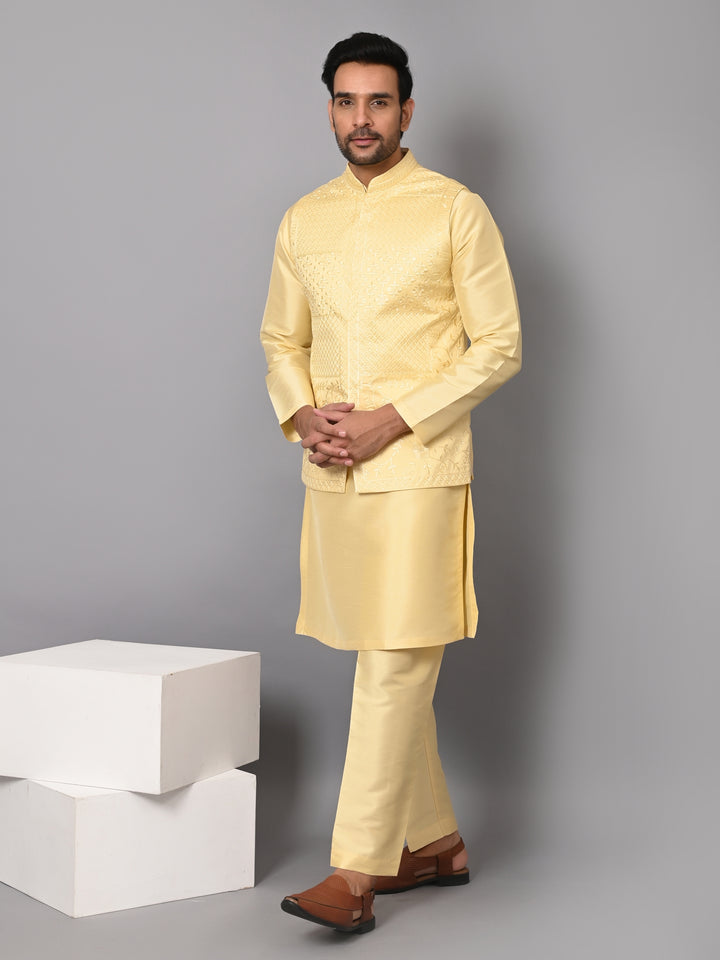 Sequence Yellow Jacket Kurta Set - JM37619-13