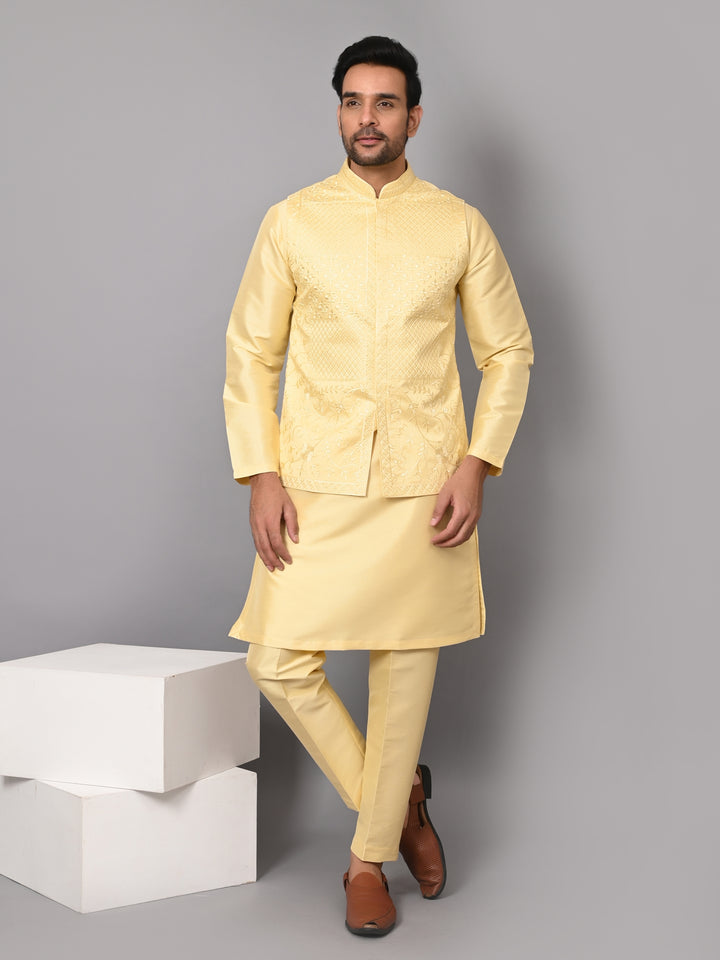 Sequence Yellow Jacket Kurta Set - JM37619-13