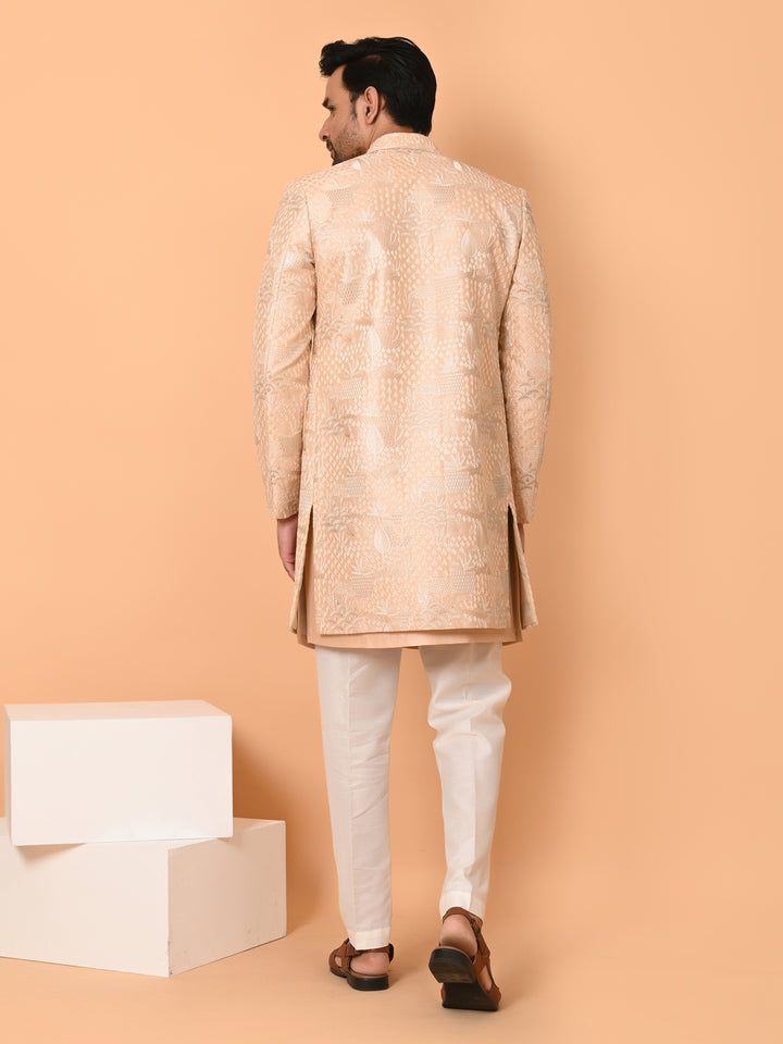 Sequence Beige Long Jacket Kurta Set - JT40681-61