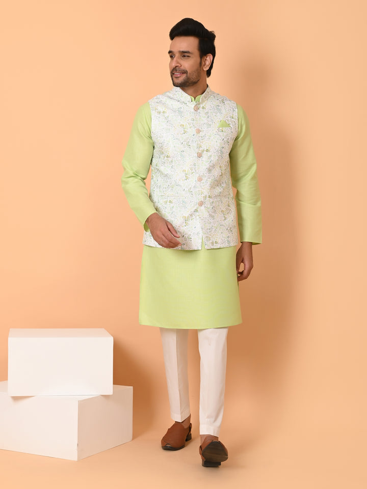 Leafs Pista Jacket Kurta Set - JM40131-D14