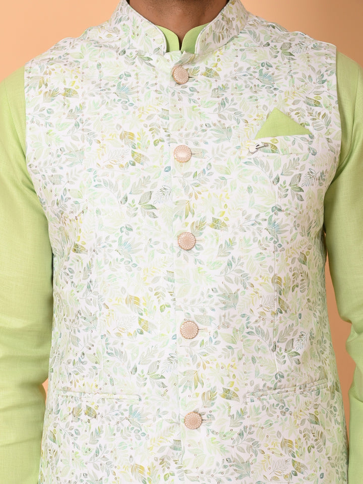 Leafs Pista Jacket Kurta Set - JM40131-D14