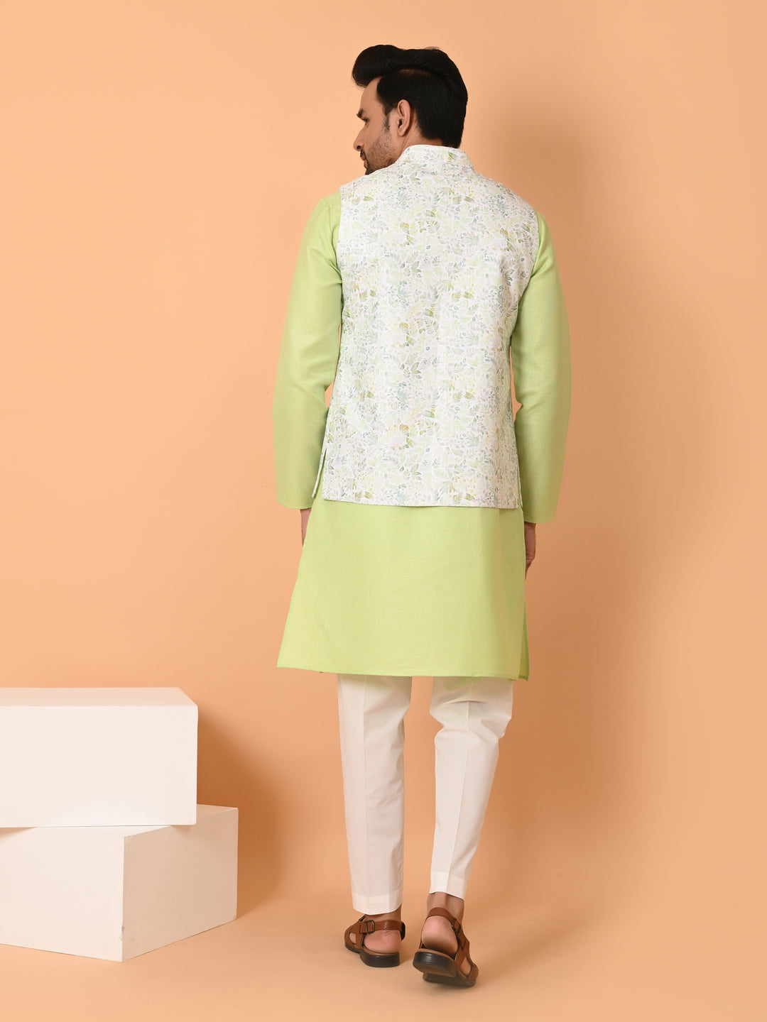 Leafs Pista Jacket Kurta Set - JM40131-D14