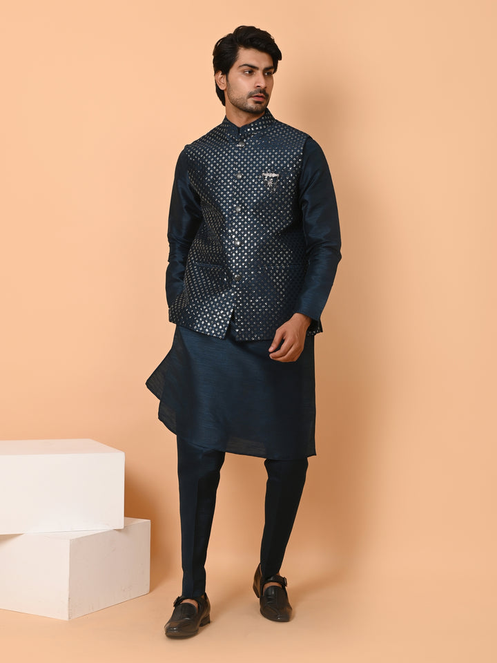 Sequence Blue Jacket Kurta Set - JM41162-21