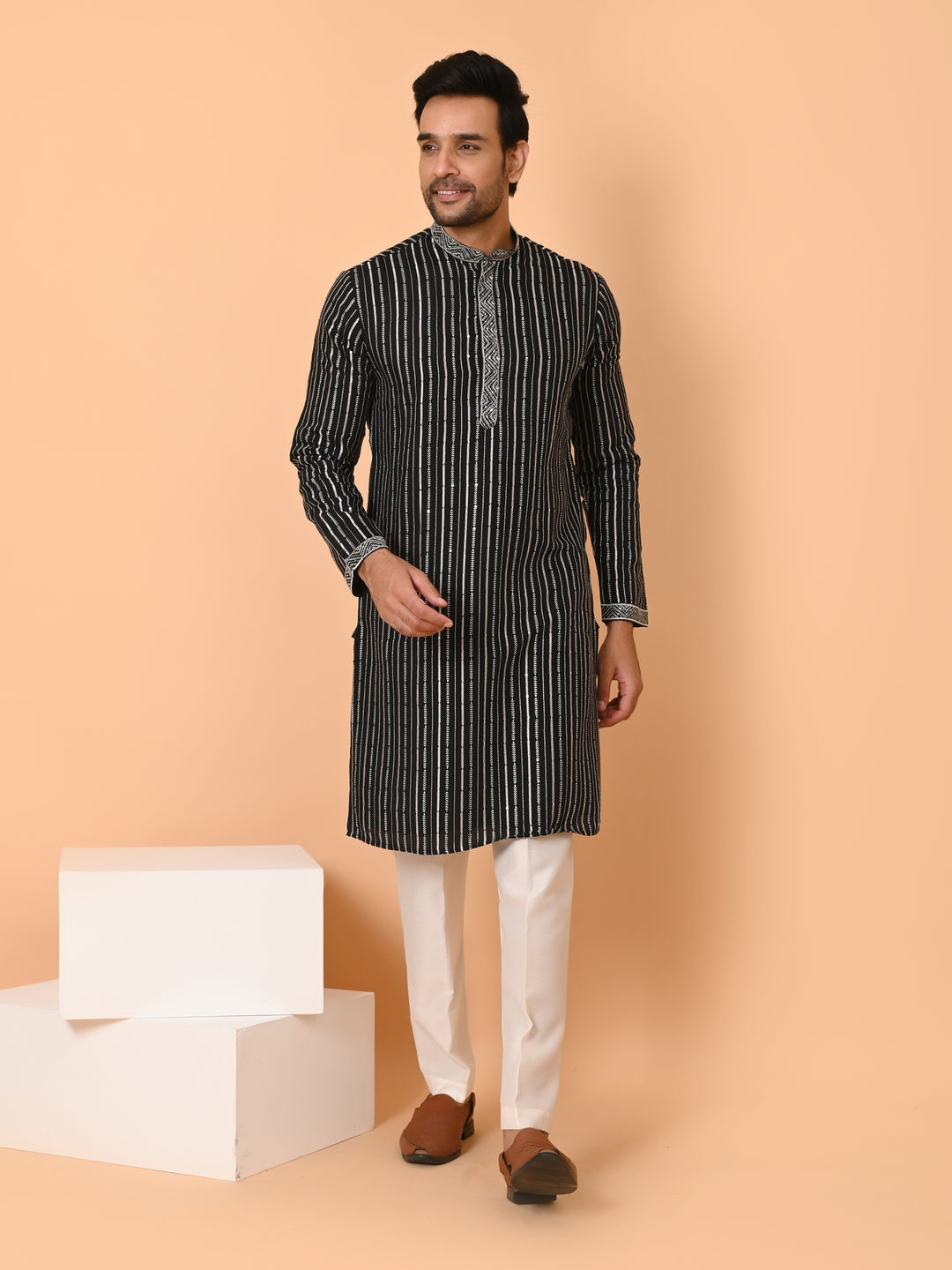 Sequence Black Kurta Set - KM40208-22