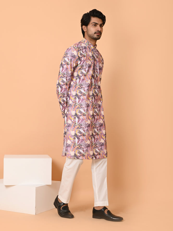 Abstract Purple Kurta Set - KM40234-1029A