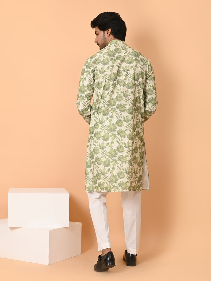 Leafs Green Kurta Set - KM40236-1027A