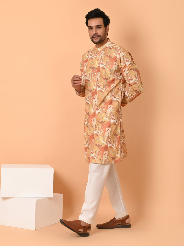 Abstract Mustard Kurta Set - KM40237-1026A