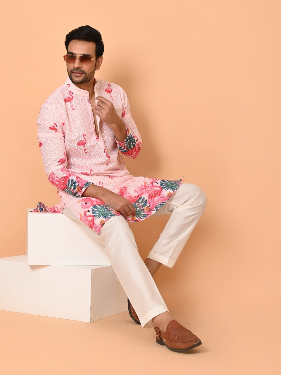 Floral Pink Kurta Set - KM40928-120