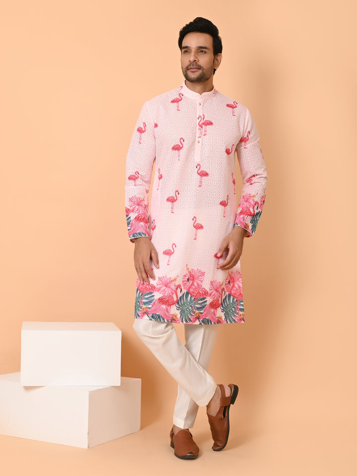 Floral Pink Kurta Set - KM40928-120