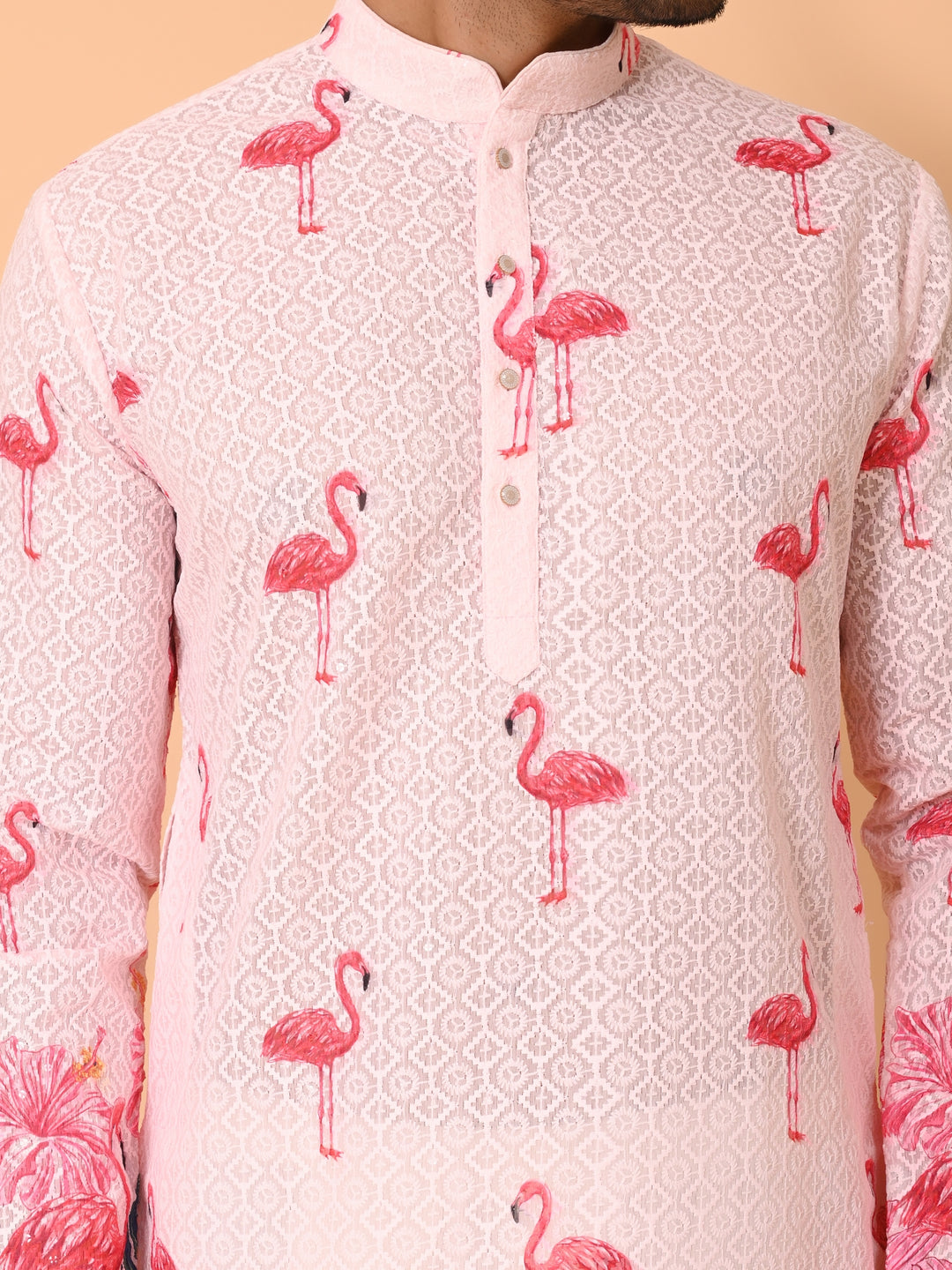 Floral Pink Kurta Set - KM40928-120