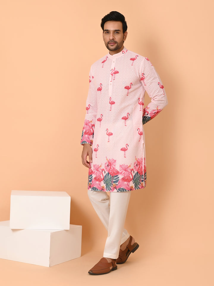 Floral Pink Kurta Set - KM40928-120