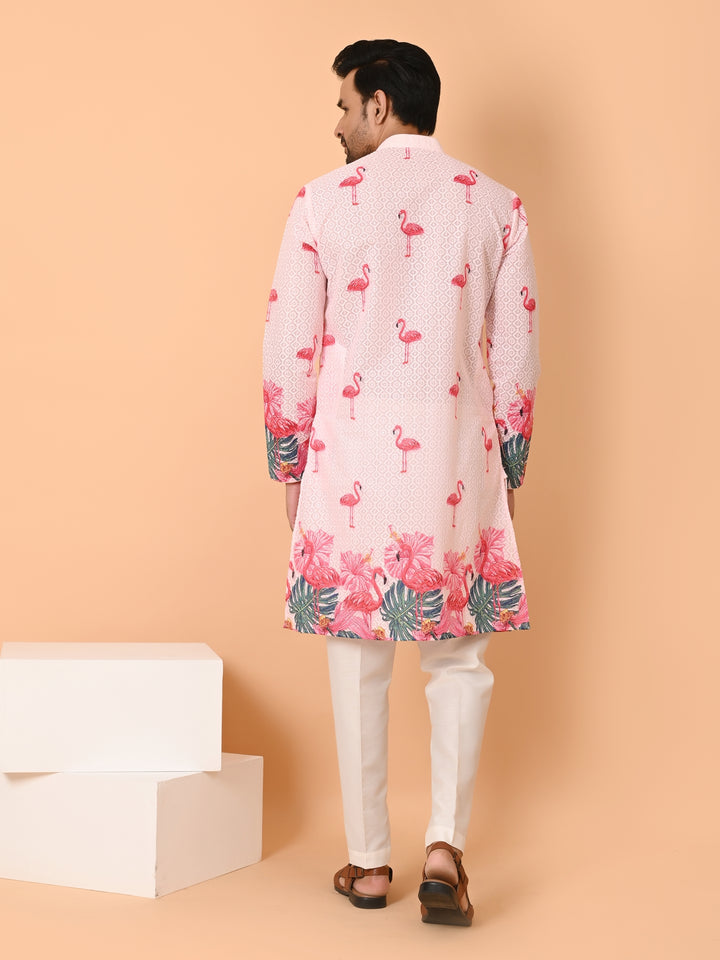 Floral Pink Kurta Set - KM40928-120