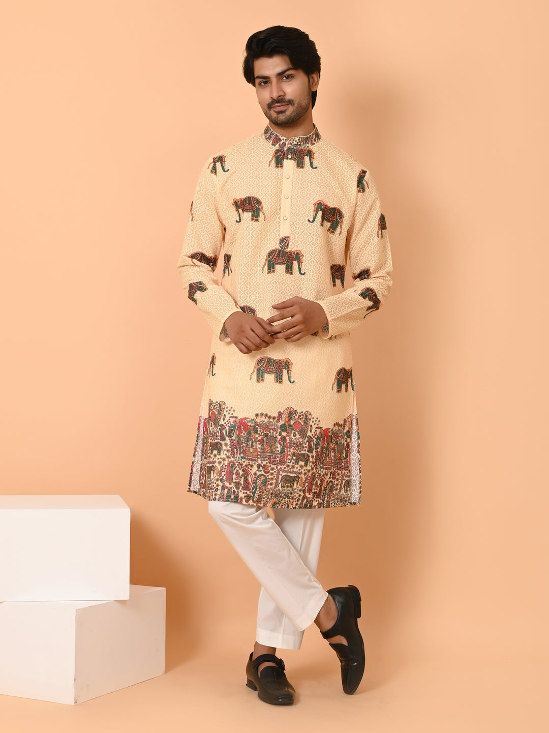 Animal Yellow Kurta Set - KM40929-151