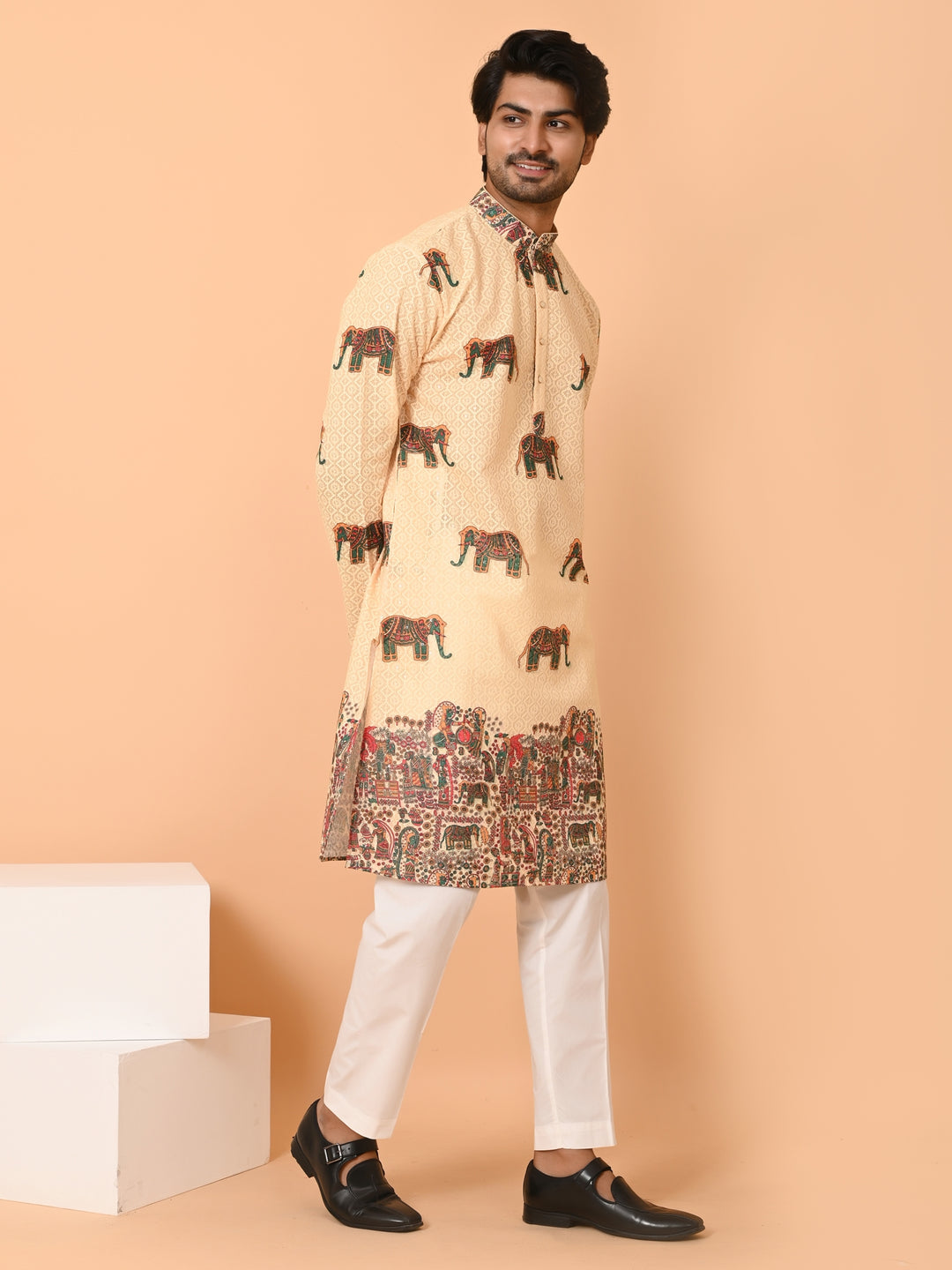 Animal Yellow Kurta Set - KM40929-151