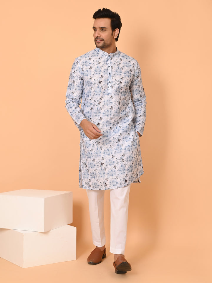 Digital Print Blue Kurta Set - KM38304-252