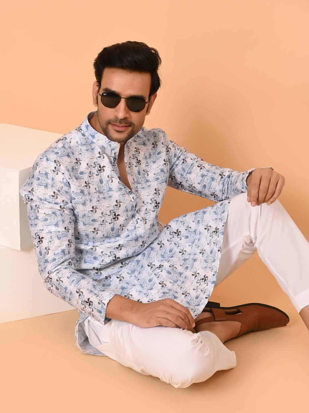 Digital Print Blue Kurta Set - KM38304-252