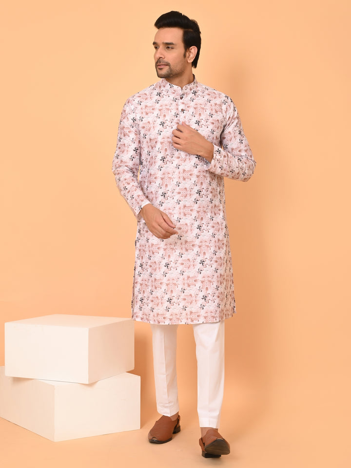 Digital Print Off White Kurta Set - KM38304-251