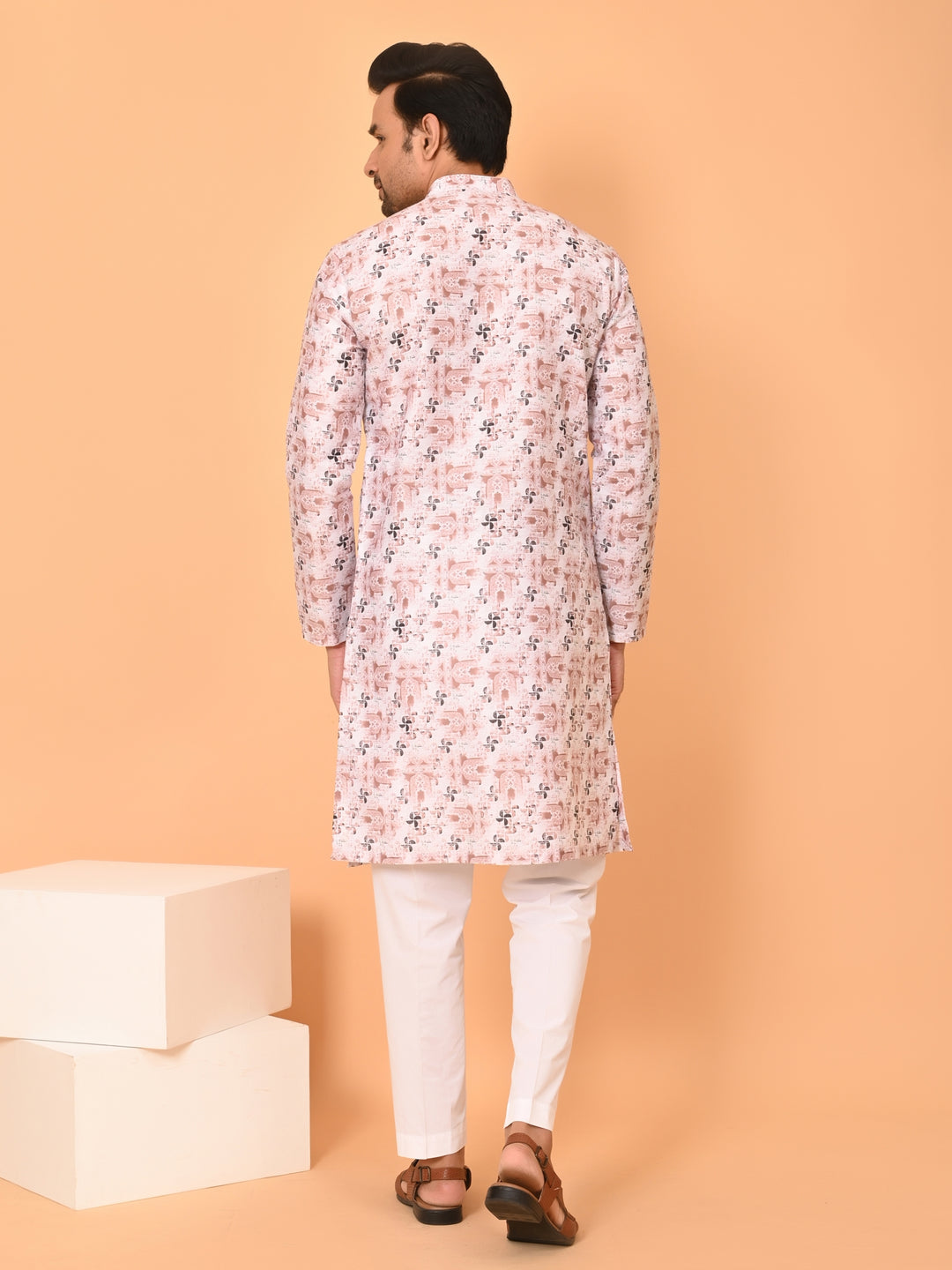 Digital Print Off White Kurta Set - KM38304-251